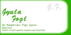 gyula fogl business card